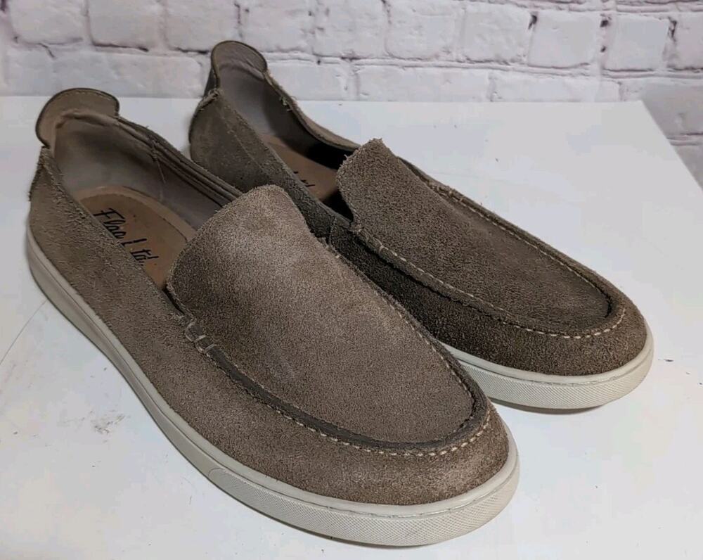 Flag Ltd Men's Loafer Shoes Boat 10M Slip On Moccasins Tan Suede Nappa Leather